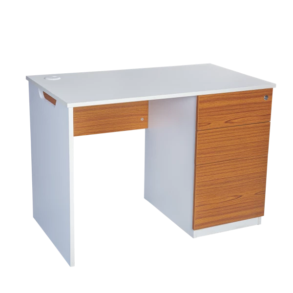 Compact Office Desk with Storage Drawer and Lockable Cabinet